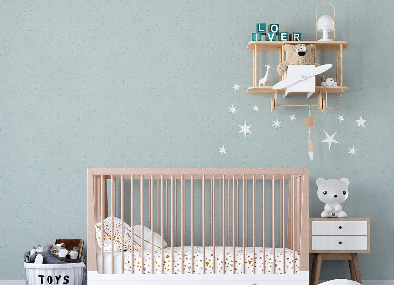 Belka B49 Ice Blue Wallpaper, creating a refreshing, calm atmosphere with its cool blue tones.