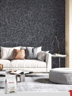 Transform your space with Belka B47 Charcoal Wallpaper. A modern, dark design that adds sophistication and elegance to any room.