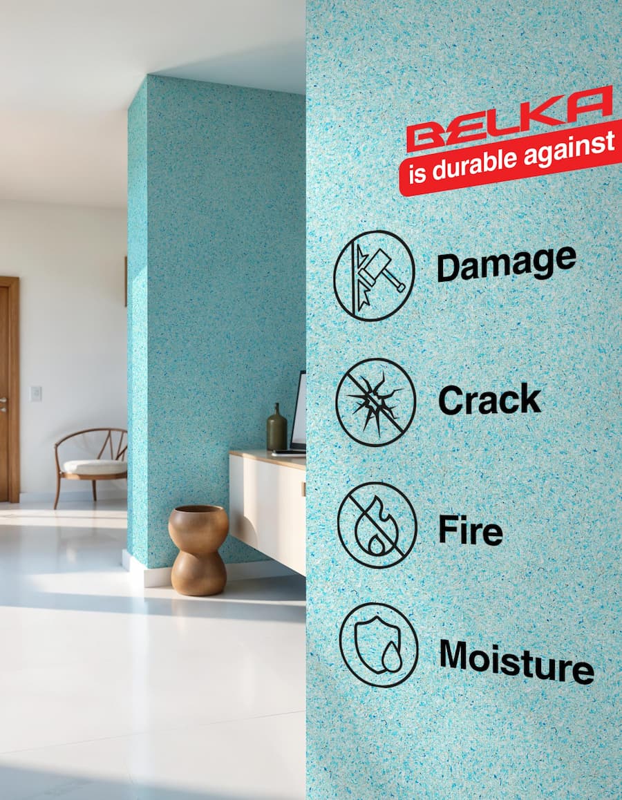 Belka wallpaper is durable against; damage, crack, fire, moisture.