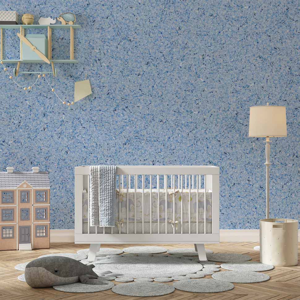 Stylish and safe nursery wall design with Belka wallpaper.