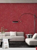 Belka B54 Burgundy Wallpaper with a rich, deep red hue that adds luxury and sophistication to any room.