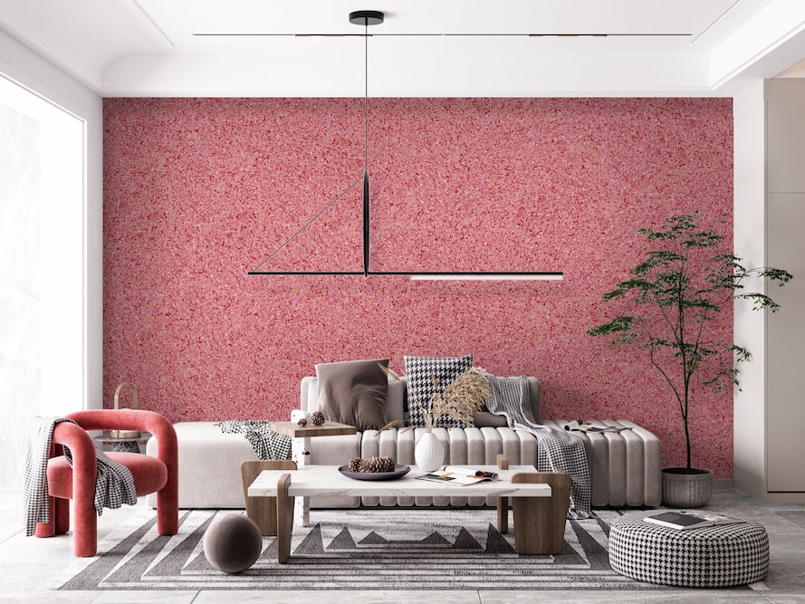 Belka B26 Cerise Wallpaper, a bold and vibrant pink wallpaper perfect for modern, lively interiors.