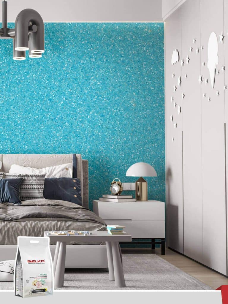 Belka B36 Blue Wallpaper creating a serene and calming atmosphere in any room.