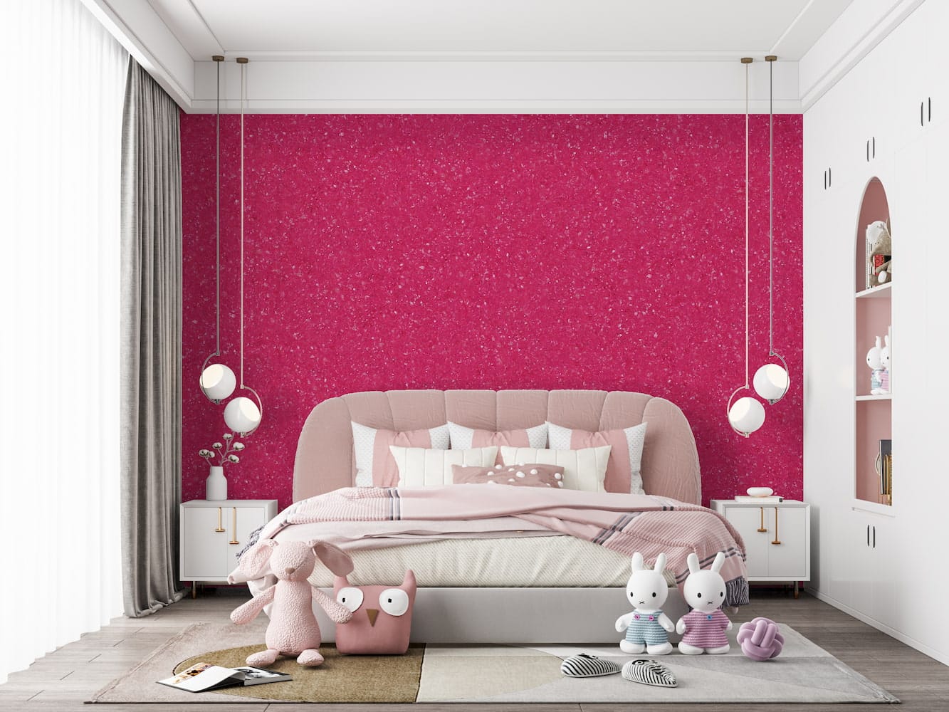 Belka B19 Magenta Wallpaper showcasing a bold and vibrant design that adds energy and style to any interior.