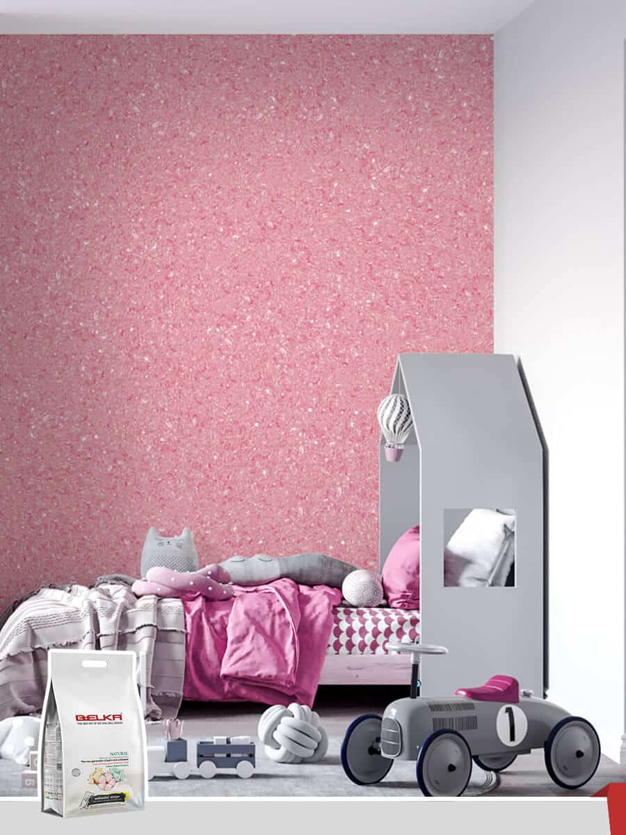 Belka B22 Pink Wallpaper adding a soft and elegant touch to any room with a delicate pink hue.