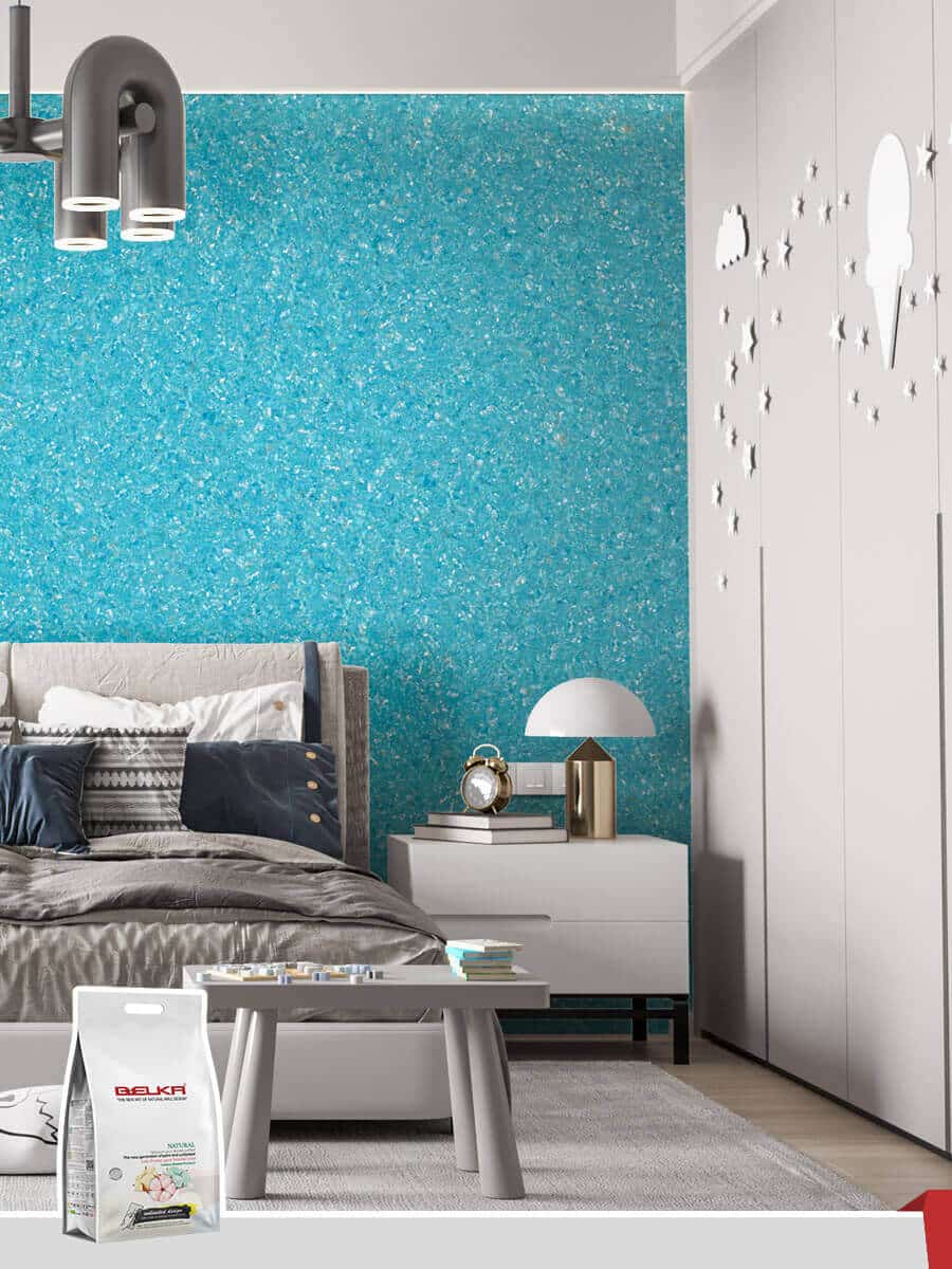 Belka B36 Blue Wallpaper creating a serene and calming atmosphere in any room.