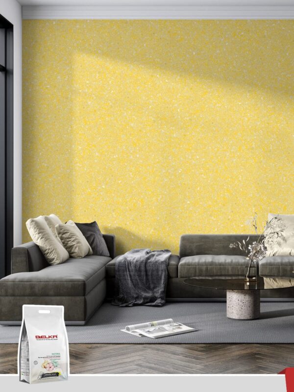 Belka B6 Yellow Wallpaper | Bright & Cheerful Wall Design Belka B6 Yellow Wallpaper with vibrant yellow tones, perfect for brightening up any room with energy and warmth.