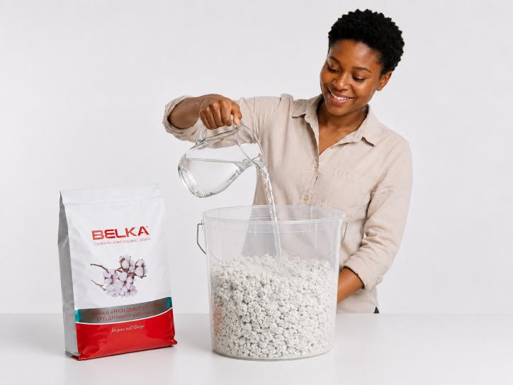 Water being added to BELKA material
