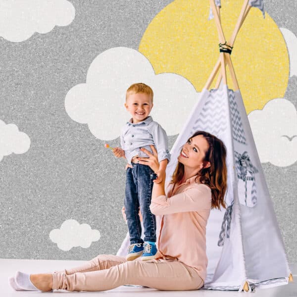 Sonnen Sky Belka Tapete fuer Kinderzimmer