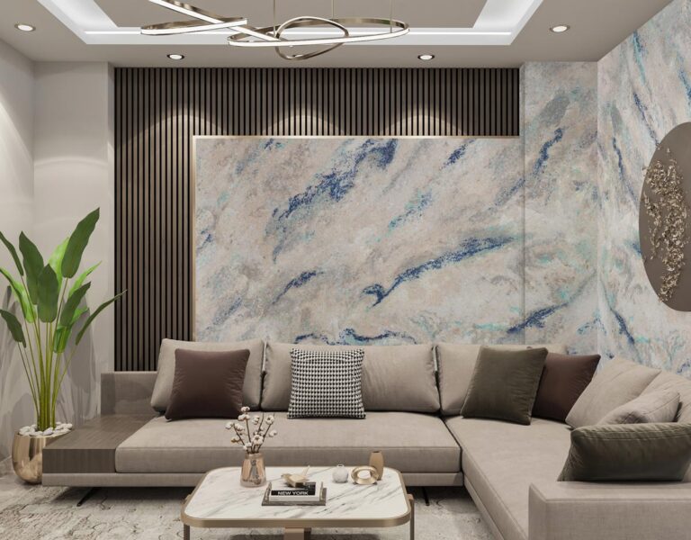 Belka Marmor Wandgestaltung Wohnzimmer