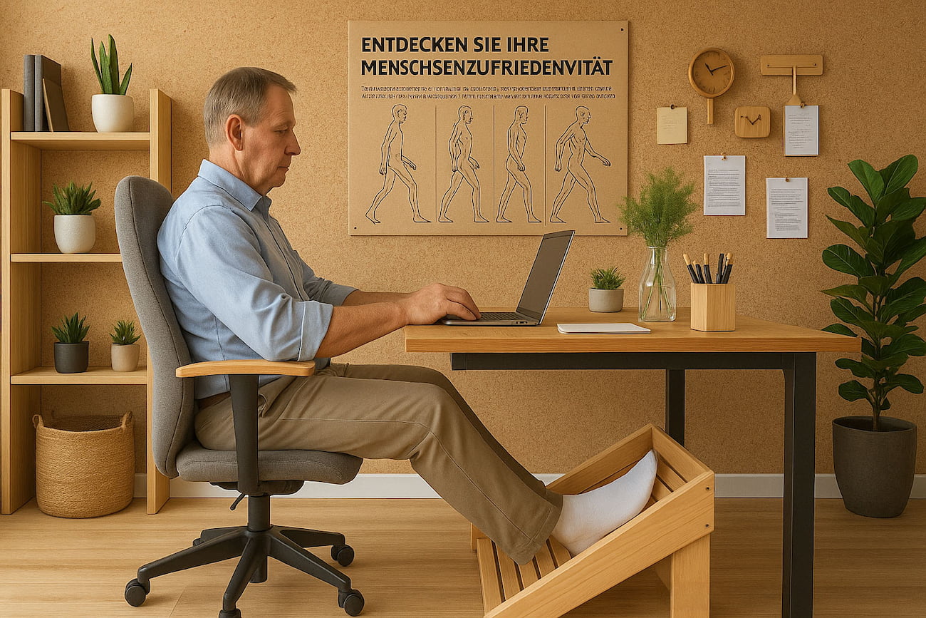 Ergonomisch eingerichteter Home-Office-Arbeitsplatz