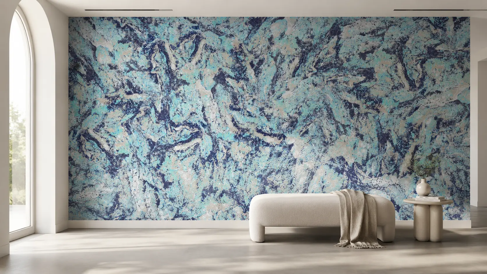 Individuelle Farbmischung und textile Faserstruktur einer BELKA Wand