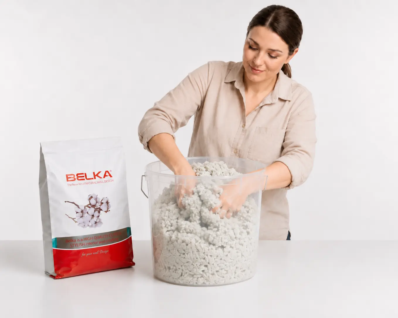 BELKA von Hand oder mit einem Mixer vermengen