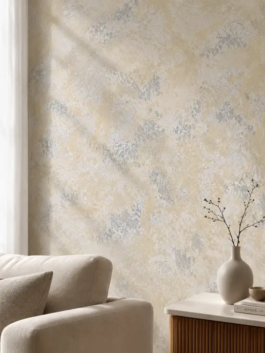 BELKA Tapete MIX4007 Stilles Atelier als individuelles Wanddesign aus vier harmonisch abgestimmten hellen Farbtönen