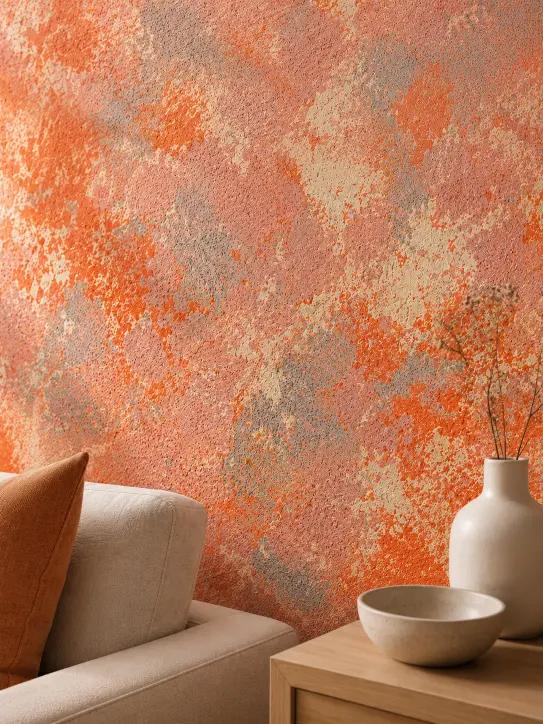 BELKA Tapete MIX4013 Terrakotta-Abend als individuelles Wanddesign aus vier harmonisch abgestimmten warmen Farbtönen
