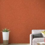 "Belka B18 Tapete in Orange mit Muster – Lebendige, gemusterte Wandtapete für moderne und kreative Wandgestaltungen, bietet gleichzeitig Wärme- und Schalldämmung.