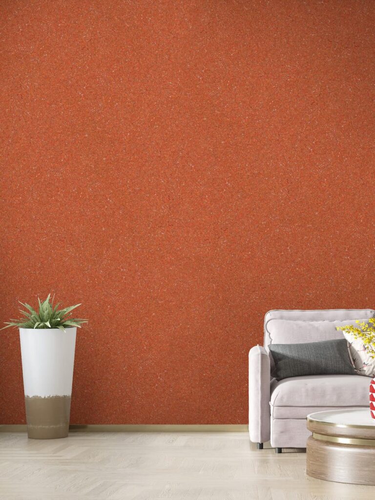 "Belka B18 Tapete in Orange mit Muster – Lebendige, gemusterte Wandtapete für moderne und kreative Wandgestaltungen, bietet gleichzeitig Wärme- und Schalldämmung.