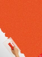 Belka B21 Tapete in Orange – Moderne Wandtapete in einem warmen Orangeton, ideal für lebendige Raumgestaltungen mit zusätzlicher Wärme- und Schalldämmung.