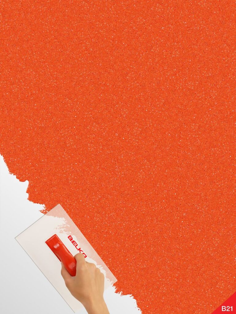 Belka B21 Tapete in Orange – Moderne Wandtapete in einem warmen Orangeton, ideal für lebendige Raumgestaltungen mit zusätzlicher Wärme- und Schalldämmung.