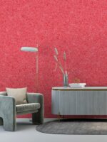 Belka B23 Tapete in Rot mit Muster – Charaktervolle, gemusterte Wandtapete für moderne Wohnkonzepte, vereint dekoratives Design mit Wärme- und Schalldämmung.