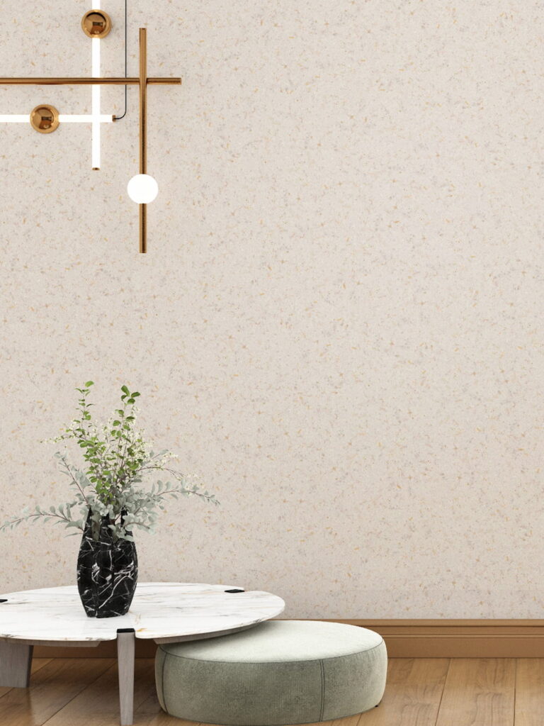 Cremefarbene Belka B2 Beige Baumwollputz-Tapete, natürliche Flüssigtapete für stilvolle Wanddekoration