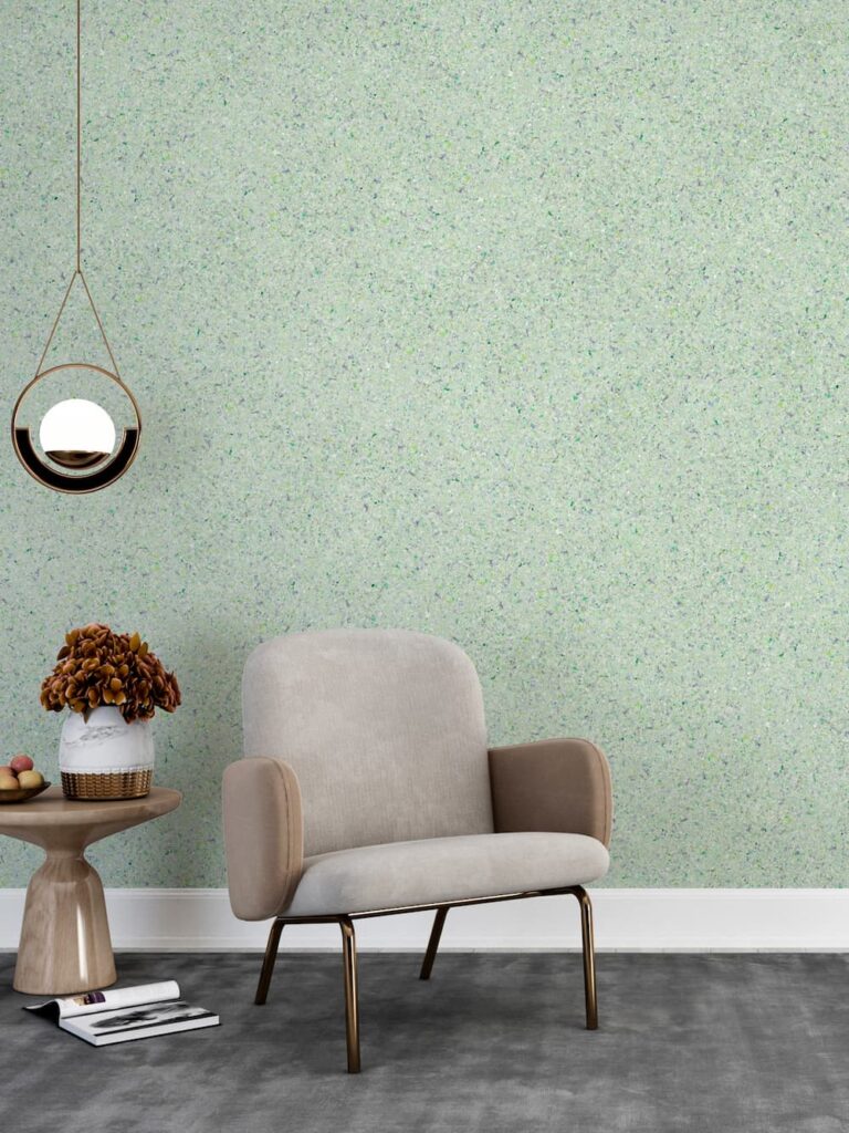 Belka B43 Tapete in Pastellgrün – Sanfte, moderne Wandtapete in einem frischen Pastellton, ideal für stilvolle Innenräume mit natürlicher Wärme- und Schalldämmung.