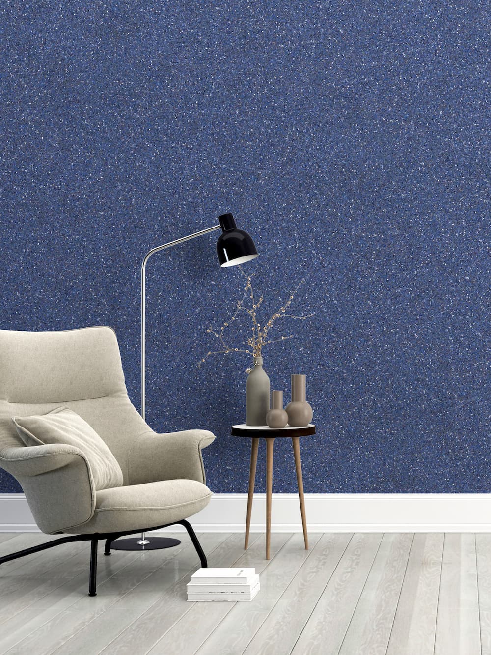 Belka B45 Tapete in Blau und Gold – Elegante, moderne Wandtapete in edlen Blau- und Goldtönen, ideal für luxuriöse Raumgestaltungen mit zusätzlicher Wärme- und Schalldämmung.