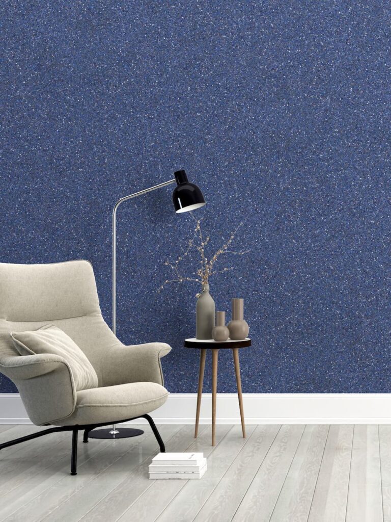 Belka B45 Tapete in Blau und Gold – Elegante, moderne Wandtapete in edlen Blau- und Goldtönen, ideal für luxuriöse Raumgestaltungen mit zusätzlicher Wärme- und Schalldämmung.
