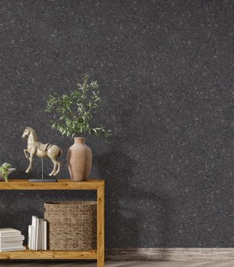 Belka B48 Tapete in Schwarz und Gold – Luxuriöse, moderne Wandtapete mit edler Schwarz-Gold-Kombination, vereint stilvolles Design mit effektiver Wärme- und Schalldämmung.