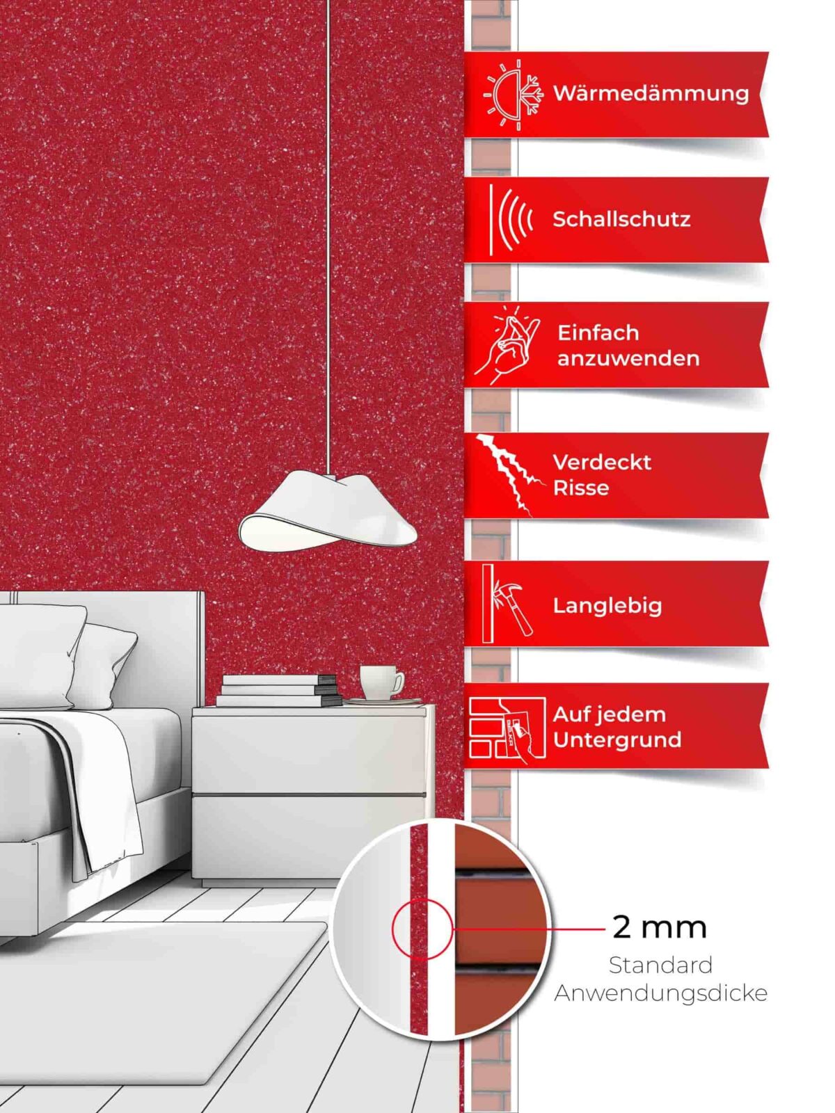 belka tapete rot moderne wandgestaltung