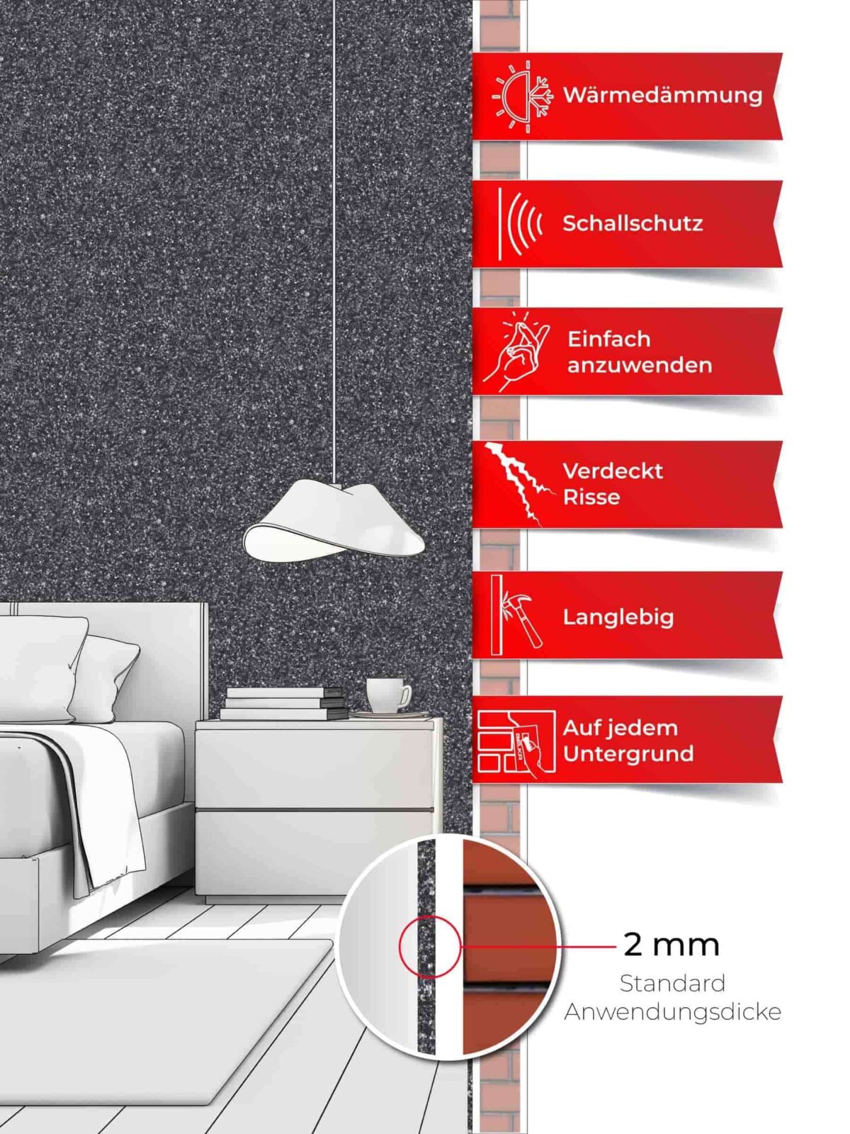 belka tapete schwarze moderne wandgestaltung