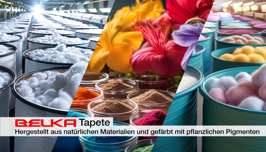 Belka Tapetenherstellung mit natürlichen Materialien und pflanzlichen Pigmenten.