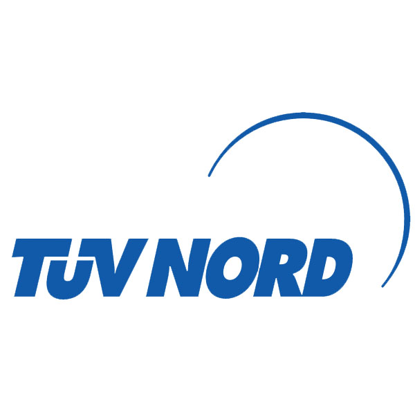 TÜV NORD logo, a blue and white emblem with the text "TÜV NORD" in bold, blue letters.