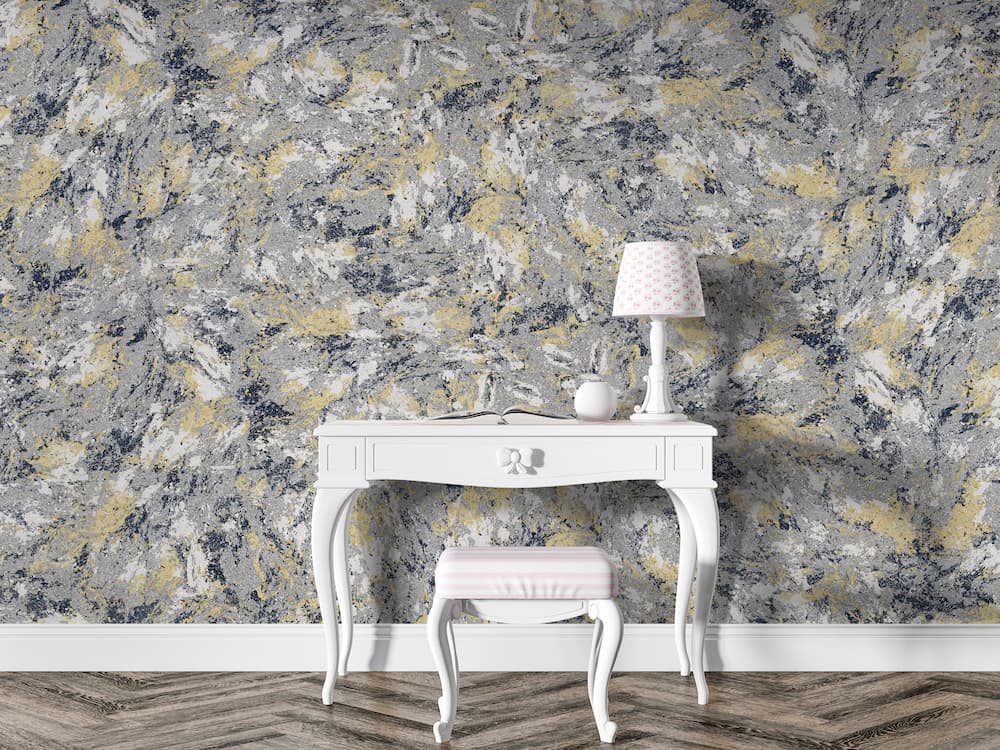 Moderne Eleganz
Diese luxuriöse Kollektion verkörpert zeitgenössische Eleganz mit einer Palette aus Schwarz, Weiß, Grau und Gold. Sie schafft eine raffinierte und stilvolle Atmosphäre, die perfekt für moderne Wohnräume, Büros oder Empfangsbereiche geeignet ist.
