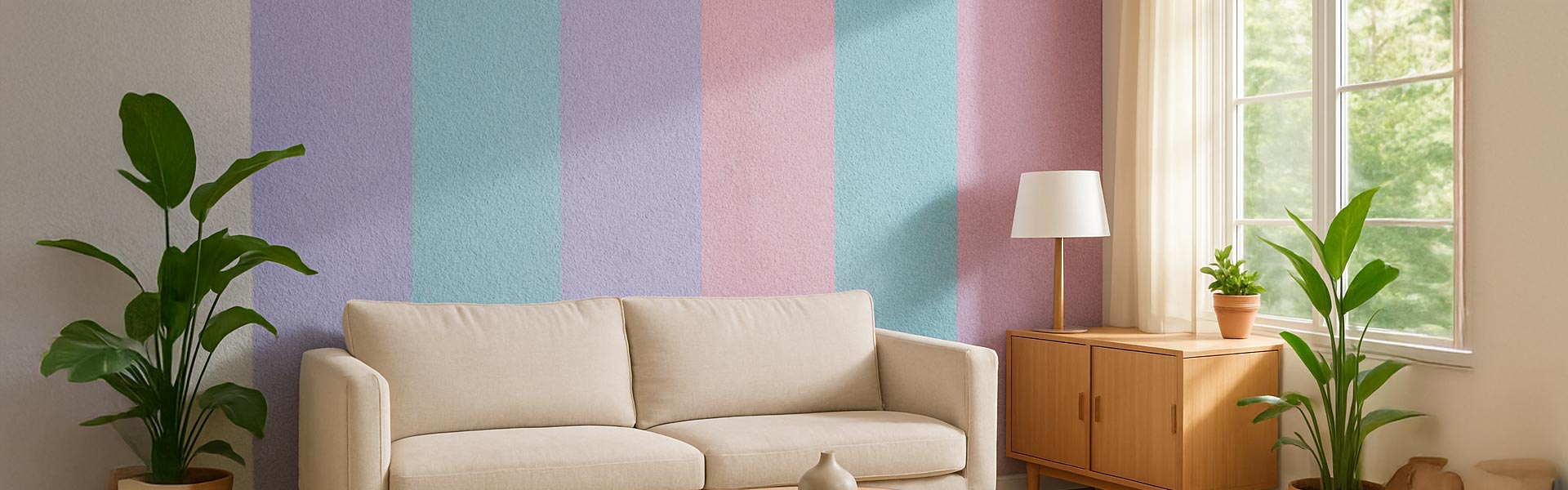 belka Tapete Frühlingsfarben – Pastelltöne wie Lavendel, Hellblau und Türkis für moderne Wandgestaltung im Frühling