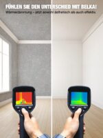 Infrarotmessung zeigt die effektive Wärmedämmung der Belka-Tapete an der Wand