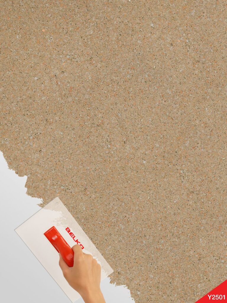 Belka Y2501 Tapete in Apricot Creme für moderne Wandgestaltung – stilvolle, selbstklebende Baumwolltapete mit natürlichen Farbstoffen und Mineralsteinen. Einfache Anwendung, umweltfreundlich, mit hervorragender Wärme- und Schalldämmung sowie EMF-Schutz für ein gesundes Raumklima.