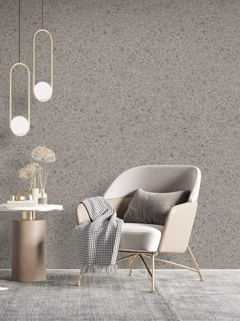 Hochwertige Raufasertapete in Aschegrau für elegante Wohnräume – schalldämmend & DIY-freundlich