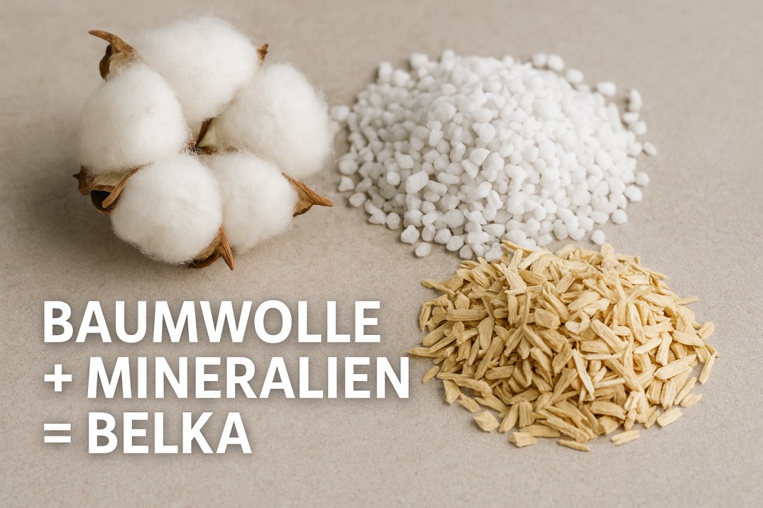 Natürliche Zusammensetzung von Belka Tapete - Baumwolle und Mineralien