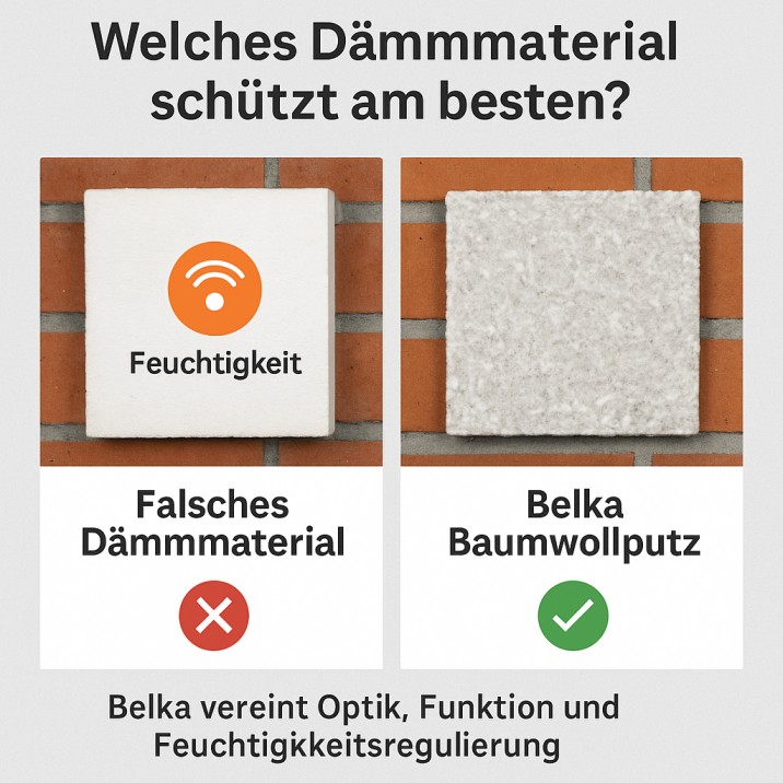 Vergleich Belka gegen konventionelle Dämmmaterialien bei Innenanstrich