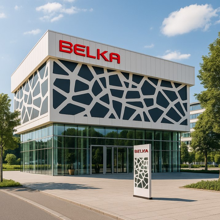 Belka Firmenzentrale mit moderner Glasfassade – Willkommen für neue Fachhändler-Partner