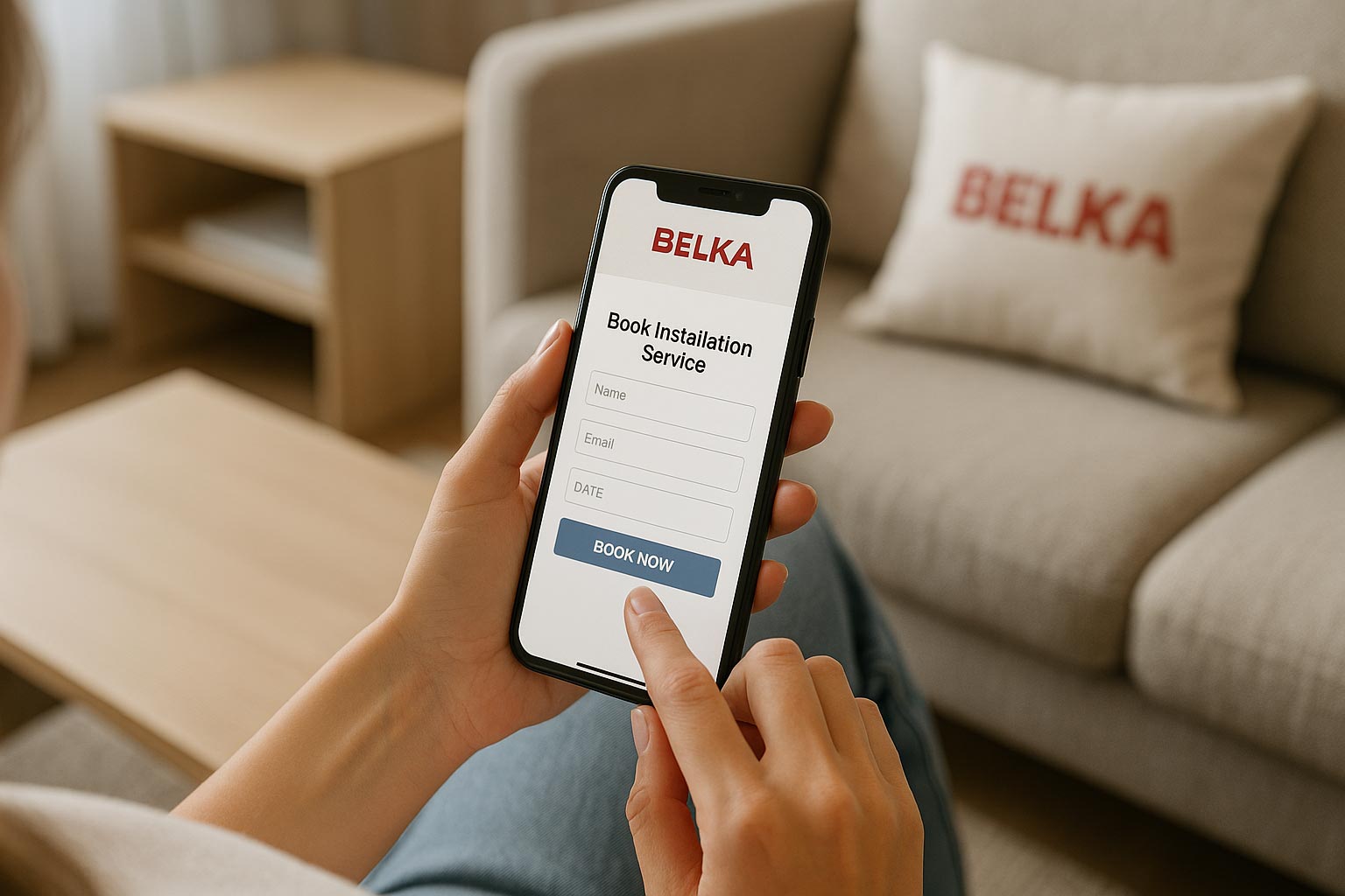 Belka Mobile Buchungsformular