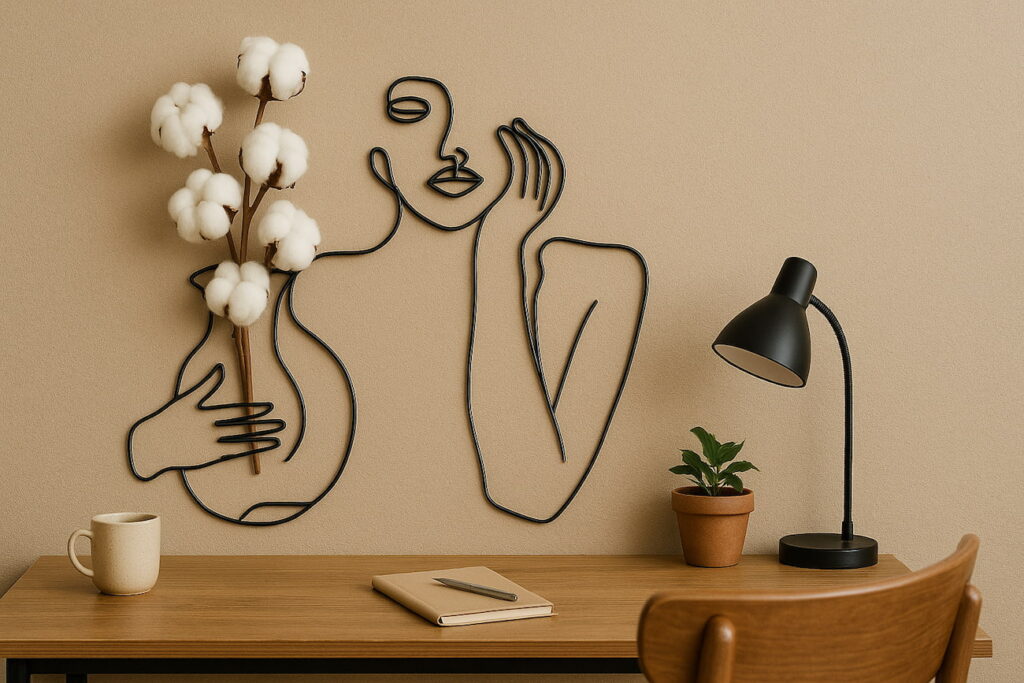 DIY Wandgestaltung Ideen – kreative Projekte für Anfänger, modernes dekoratives Wand- und Arbeitsbereichsbild