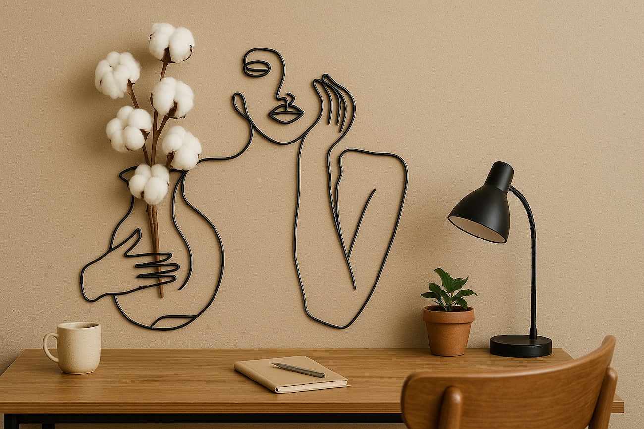 DIY Wandgestaltung Ideen – kreative Projekte für Anfänger, modernes dekoratives Wand- und Arbeitsbereichsbild