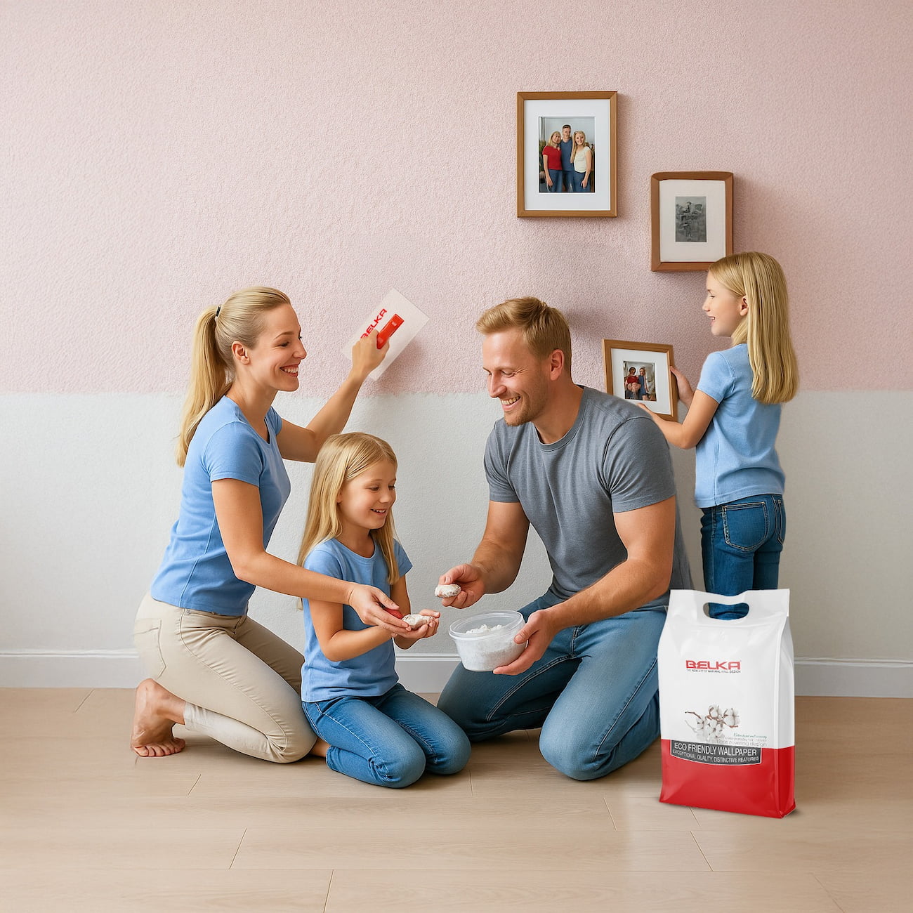 Kreative DIY Wandgestaltung im Wohnzimmer
