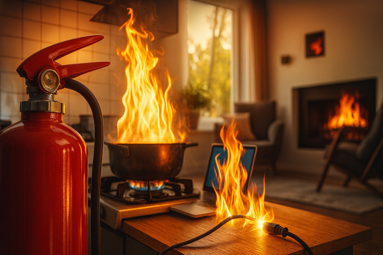 Offenes Feuer Gefahr in Küche und Wohnzimmer mit Belka Brandschutz-Wandverkleidung