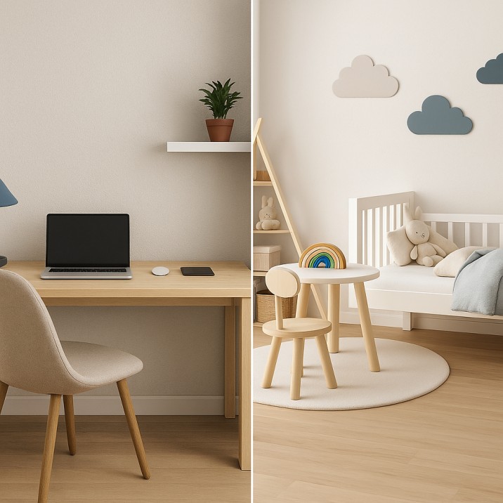 Beispiel: ruhigeres Homeoffice und Kinderzimmer