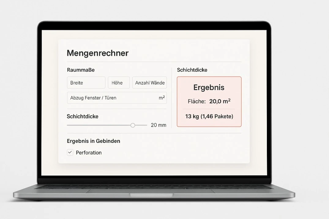 Mengenrechner UI – Materialbedarf präzise berechnen