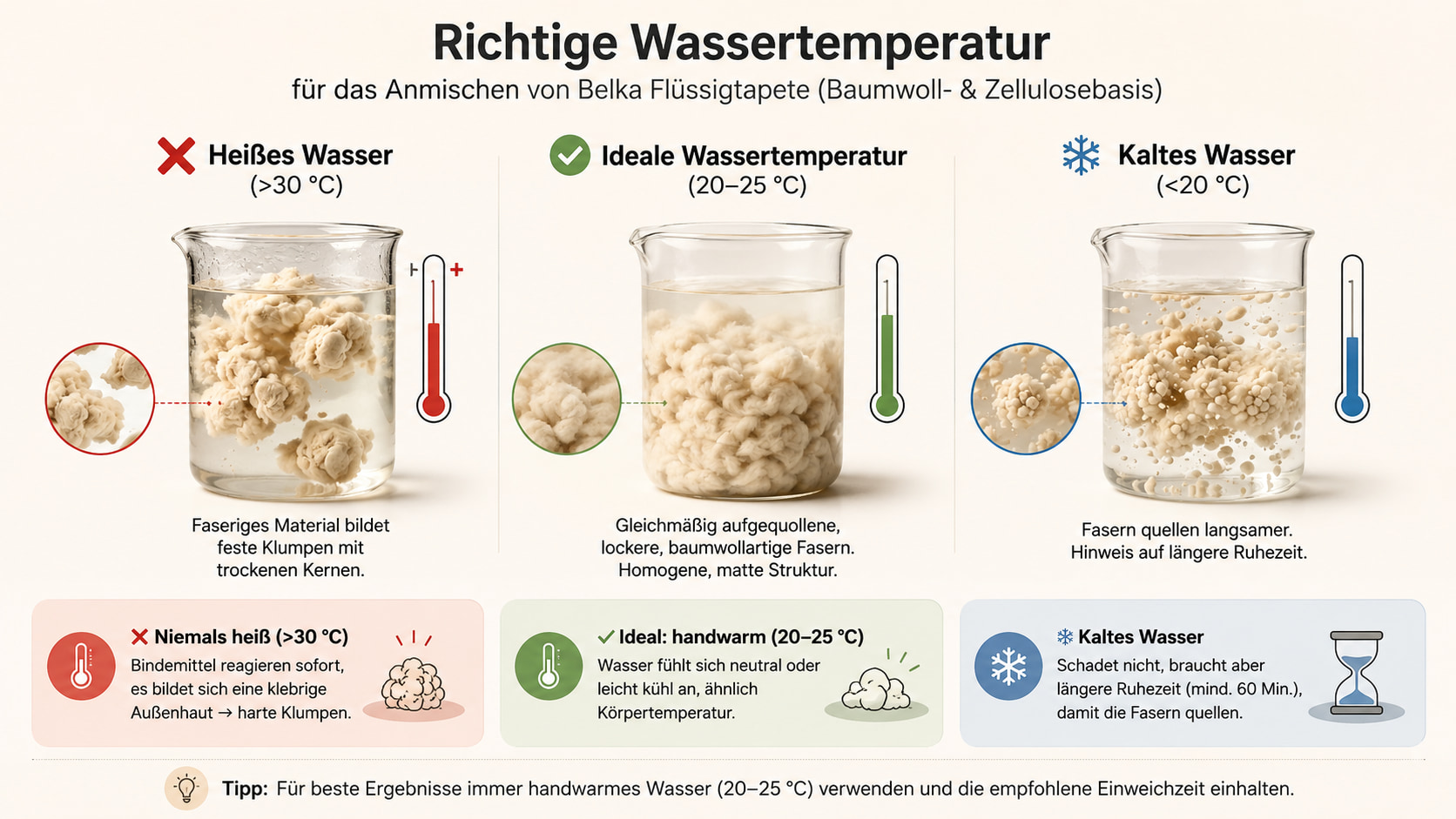 Richtige Wassertemperatur