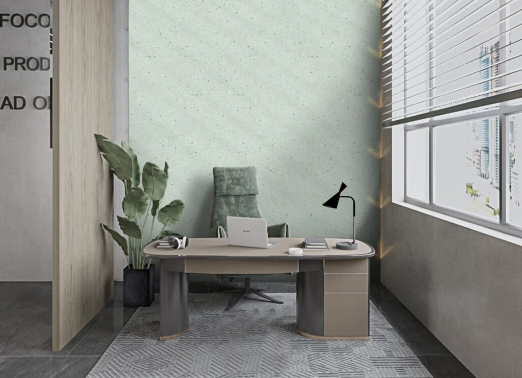 Office - Belka Sage Green Cotton Wallpaper